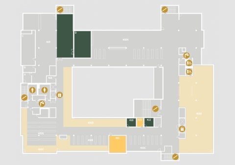 Graphical building map of the fourth floor