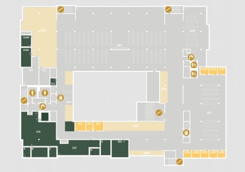 Graphical building map of the third floor
