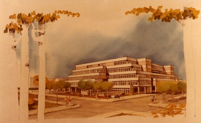 Artist rendering of library