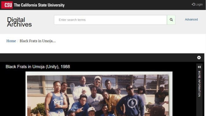 A screenshot of a historical images on the CSU digital archives