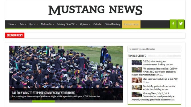 Screenshot of Mustand News landing webpage