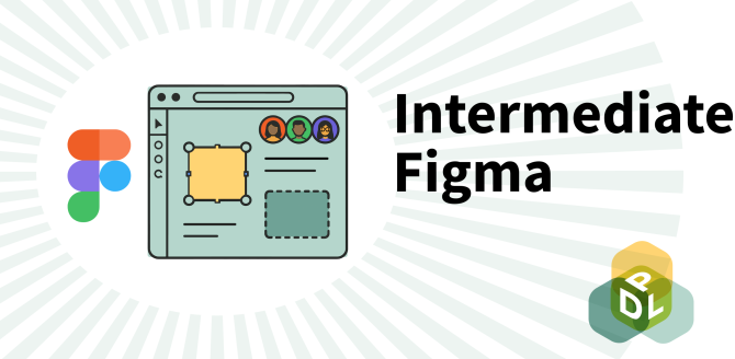 Intermediate Figma with image of computer application and DPL logo.