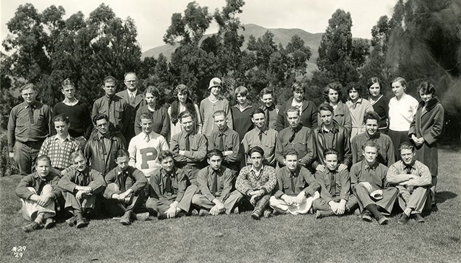 Group portrait of the 1929 Cal Poly Press Club