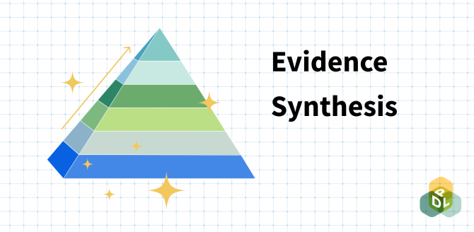 Evidence Synthesis with a multi-colored 3D pyramid.